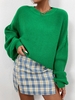Pull Simple à Goutte Epaule Surdimensionné L Vert