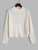 Pull Simple Manches Raglan à Col Montant M Blanc