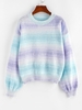 Pull Teinté Ombré à Goutte Epaule S Bleu clair