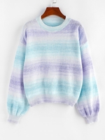 Pull Teinté Ombré à Goutte Epaule S Bleu clair