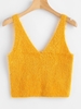 Pull Texturé à Col V S Jaune d