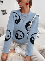 Pull Yin et Yang à Goutte Epaule S Bleu