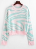 Pull Zèbre Rayé à Goutte Epaule à Col Rond L Rose clair