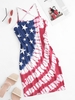 Robe à Bretelle Drapeau Américain Teinté à Lacets Xl Rouge