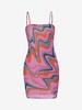 Robe à Bretelle Superposée à Imprimé Vortex en Maille L