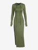 Robe à Capuche Fendue Zippée avec Trou Pouce S Vert profond