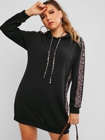 Robe à Capuche Panneau Léopard de Grande Taille