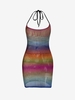 Robe à Dos-Nu Rayée en Dégradé de Couleurs avec Lacets M
