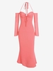 Robe à Mi-mollet de Sirène à Cordon Trou de Serrure M Rose léger