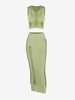 Robe à Ourlet Brut en Treillis Deux Pièces L Vert clair