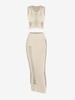 Robe à Ourlet Brut en Treillis Deux Pièces M Café lumière