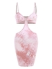 Robe Ajustée à Bretelles Tie-Dye L Rose léger