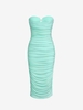 Robe Bandeau Plissée Métallisée à Coupe Haute L Vert clair