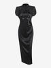Robe Boléro à Fente Latérale en Style Chinois S Noir
