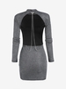 Robe Brillante Métallisée sans Dos avec Chaîne S Noir