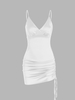 Robe Bustier Soyeuse à Enfiler Ouverte Au Dos M Blanc