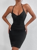 Robe Bustier Style Corset Dos-Nu avec Armatures L Noir