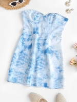Robe Bustier Tie-Dye M Bleu clair