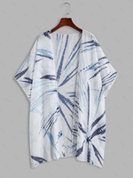 Robe Cache-maillot de Plage Teintée Ouverte en Avant en Mousseline Taille unique Bleu clair