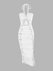 Robe Collante Bandeau Croisée à Lacets M Blanc
