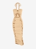 Robe Collante Bandeau Croisée à Lacets Xl Café lumière