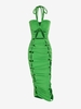 Robe Collante Bandeau Croisée à Lacets Xl Vert