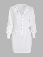 Robe Corset Courte à Boutons-Pression S Blanc