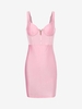 Robe Corset Métal Inséré en Maille L Rose clair
