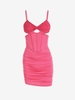 Robe Corset Torsadée à Empiècement en Tulle S Rose léger