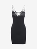 Robe Courte Ajustée à Bretelles S Noir