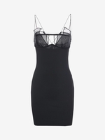 Robe Courte Ajustée à Bretelles S Noir