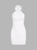 Robe Courte Découpée à Col Halter M Blanc