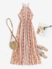 Robe Croisée Fleurie Fendue Ouverte en Avant Style Bohémien M