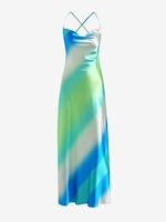 Robe Croisée Ombrée en Avant en Satin L Multi a
