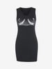 Robe Débardeur à Chaîne Graphique à Col Cranté L Noir