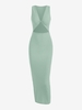 Robe Débardeur Ajustée à Découpe Torsadée L Vert