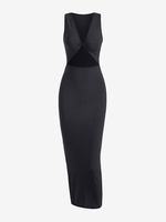 Robe Débardeur Ajustée à Découpe Torsadée M Noir