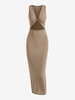 Robe Débardeur Ajustée à Découpe Torsadée S Café