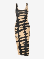 Robe Débardeur Mi-longueCôtelé à Imprimé Abstrait M Kaki léger