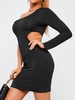 Robe Découpée à Une Épaule S Noir