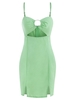 Robe Découpée Anneau en O à Ourlet Fendu M Vert clair