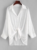 Robe de Cache-maillot Boutonnée à Goutte Epaule Taille unique Blanc