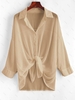 Robe de Cache-maillot Boutonnée à Goutte Epaule Taille unique Café lumière