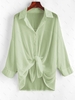 Robe de Cache-maillot Boutonnée à Goutte Epaule Taille unique Vert clair