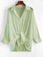 Robe de Cache-maillot Boutonnée à Goutte Epaule Taille unique Vert clair
