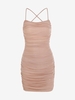 Robe de Club Brillante Croisée à Dos Nu à Col Bénitier avec Strass Xl Rose léger