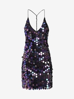 Robe de Club Ligne Y Pailletée Au Dos S Noir