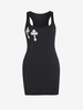 Robe de Débardeur Côtelé Croisé Brodé Au Dos Nageur S Noir