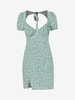 Robe de Laitière Fleurie Nouée Au Dos à Manches Bouffantes M Vert profond