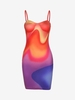 Robe de Nuit à Bretelles Fines Couleur Dégradée S Orange
